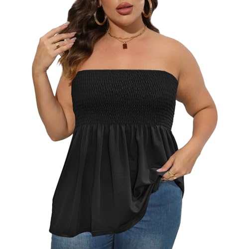 Tube Top Strapless Blouse Black