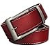 Classic Men's Leather Ratchet Click Belt - Gun Metal Buckle with Mahogany Brown Leather Belt (Trim to Fit: Up to 45'' Waist)