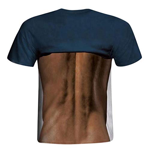 KFSO Men Ugly Funny T-Shirt Novelty 3D Muscle Short Sleeve Shirt (Brown B, M) - Thumbnail 3