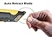 Modern Box Cutter, auto Retract, Blade Vanishing Technology, Extra Tape Cutter at Back, Dual Side Edge Guide, 3 Blade Depth Setting, 2 Blades and Holster - Grey Color 4000