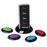 Magicfly Wireless RF Item Locator Key Finder with Base Support and LED Flashlight, Remote Control, 1 RF Transmitter and 4 Receivers