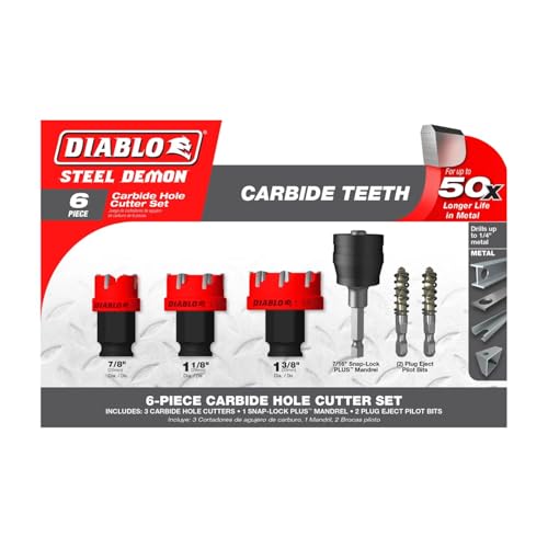 Diablo Steel Demon Carbide Teeth Hole Cutter Set - 6-Pieces photo 9