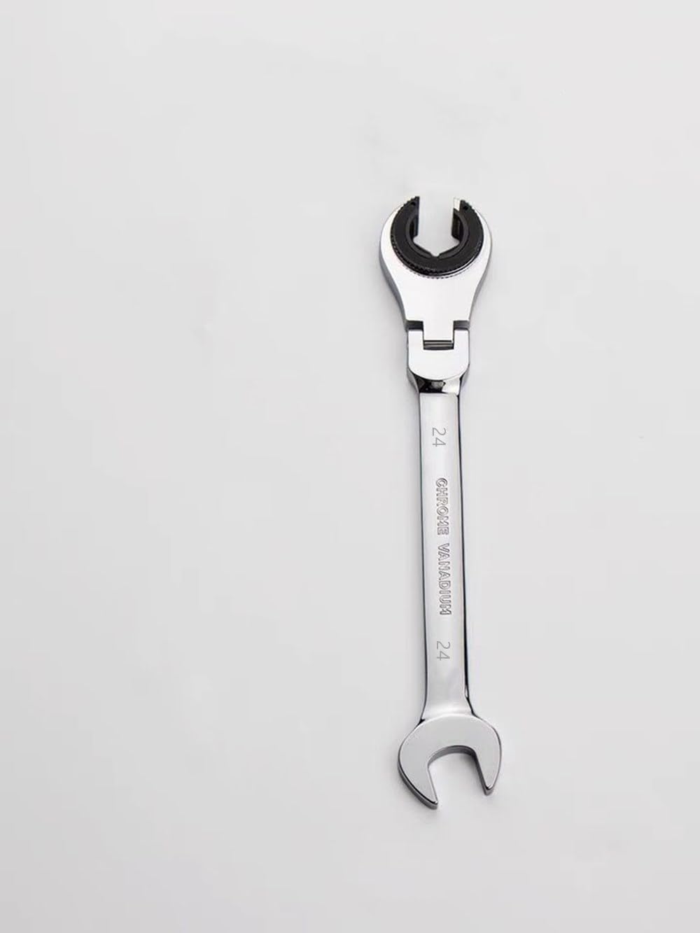FLZOSPER Metric Fix Tubing Wrench，Flex-Head Gear Wrench, Ratcheting Fix Combination Wrench Spanner (24mm)