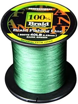 Fargiant 450M/500Yards 100% PE Dyneema Multifilament Strong Professional Braided Fishing Line 20LB-50LB (Green, 40LB)