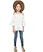 Mrignt Big Girls Cotton Casual Sling Off Shoulder Blouses 3/4 Speaker Sleeves Tops