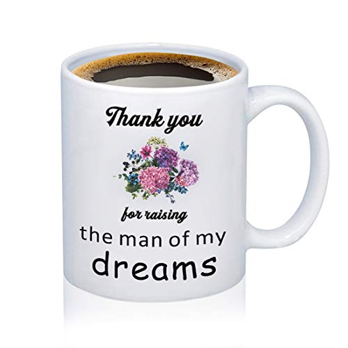 HOLLP Mother in Law Mug Mothers Coffee Mug Wedding Mug Mother of The Groom/Bride Mug Thank You for Raising The Man of My Dreams/I'll Take Care of Her Always Tea Cup