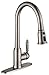 AguaStella AS51BN Brushed Nickel Kitchen Sink Faucet with Pull Down Sprayer Single Handle with Deck Plate