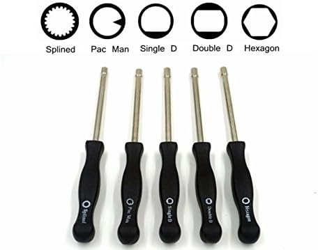 2 Cycle Carburetor Adjustment Kit Includes Pac Man / Single D / Double D / Hexagon Hex Socket / 21-Teeth Splined Screwdriver（Set of 5)