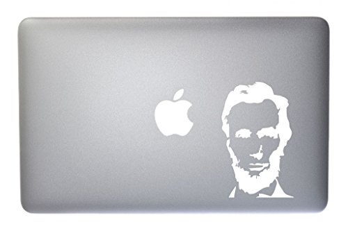 Honest Abe Lincoln Vinyl Decal for Macbook, Laptop or other device 5 Inch (white)