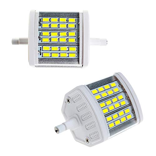 MD Lighting 10W R7S 78mm LED Light Bulbs(2 Pack)- Daylight White 6000K 900 Lumen 100W R7S Halogen Bulb Replacement 24 LEDs J Type Double Ended R7s Floodlight Bulb, AC 85V-265V
