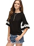 Floerns Women's Ruffle Bell Sleeve Casual Blouse Tops