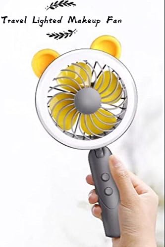 Mini Handheld Fan,Fanned Personal Portable Desk Desktop Table Cooling Fan with USB Rechargeable Battery Operated Electric Fan for Office Room Outdoor Household Travelingor Outdoor Travel(White+yellow)