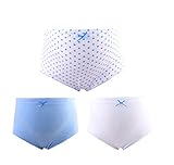 Giftpocket 3 Pcs Maternity Underwear Cotton High Waist Seamless Belly Support, Blue, XXL