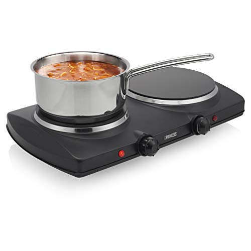 Plaque De Cuisson Vitrocéramique 2 Feux Princess 303021-16 et 19 Cm De Diamètre - 5 Réglages - 800 et 1 200 W