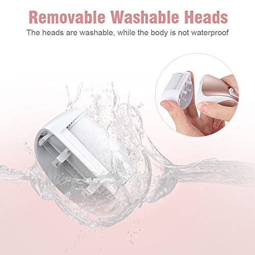 Ovonni Electric Callus Remover, Professional Powerful Rechargeable Foot File for Feet, Portable Cordless Waterproof Callus Shaver with 3 Roller Heads for Dead Hard & Cracked Dry Skin (Gold) - Thumbnail 4