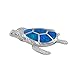 Sterling Silver Synthetic Blue Opal Turtle Pendant Necklace, 16+2