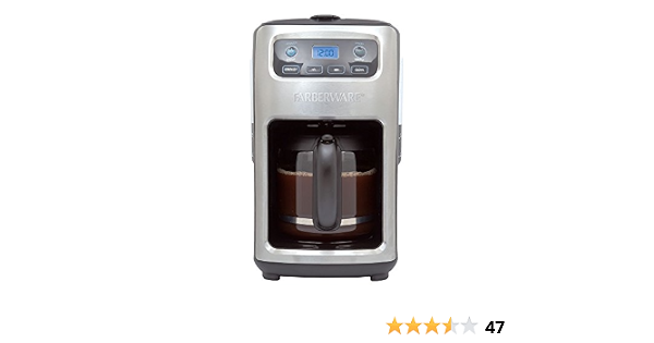 Amazon.com: Farberware 12-cup programable digital COFFEE Maker, Acero  inoxidable \u0026 negro : Hogar y Cocina