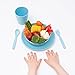 Bobo&Boo Bamboo 5 Piece Children’s Dinnerware, Pacific Blue, Non Toxic & Eco Friendly Kids Mealtime Set for Healthy Infant Feeding, Great Gift for Birthdays, Christmas & Preschool Graduations