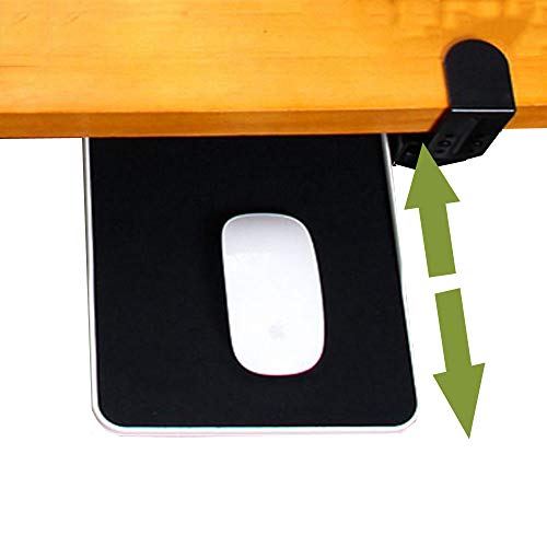 Mouse Tray Clamp Under Desk Mouse Platform Clip on Mouse Pad Slide Out