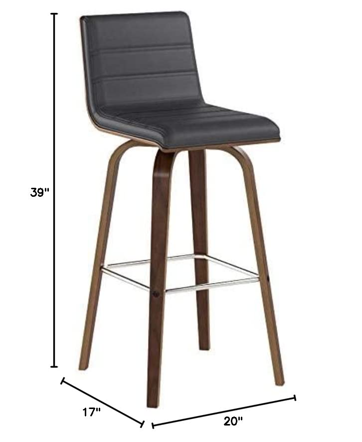Armen Living Vienna MidCentury Modern 30" Bar height Barstool Faux