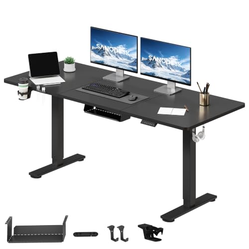 SANODESK Höhenverstellbarer Schreibtisch elektrisch 160x60 cm