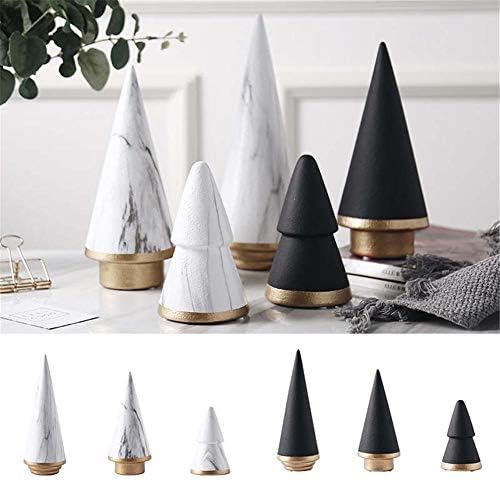 Ceramic Xmas Decorations Ornaments Ceramic Geometric Nordic Black White Christmas Tree Minimalism Ceramic Decoration Home Living Room Craft Ornament Decor (Random)
