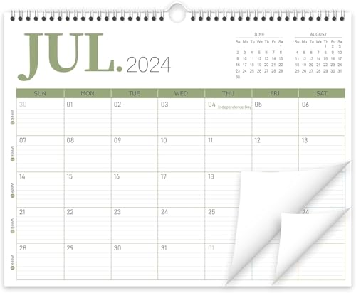 Photo 1 of GuassLee Wall Calendar 2024, 2024-2025 Calendar Wall Runs from July. 2024 to Dec. 2025, 18-Month Hanging Calendar Spiral Bound for Office School Home Planning and Organizing, 14” x 11”