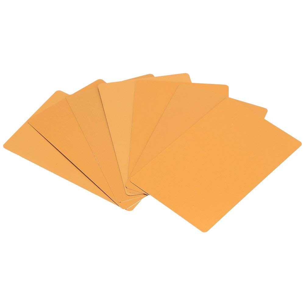 Fdit 50Pcs 5 Colors Blank Kraft paper Business Cards Engraved Metal Smooth Business Visiting Name Cards(Yellow,)