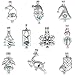 10 Pcs Christmas Pearl Bead Cage Pendant - Essential Oil Diffuser Charms for Choker Necklace Bracelet Earrings Jewelry Making
