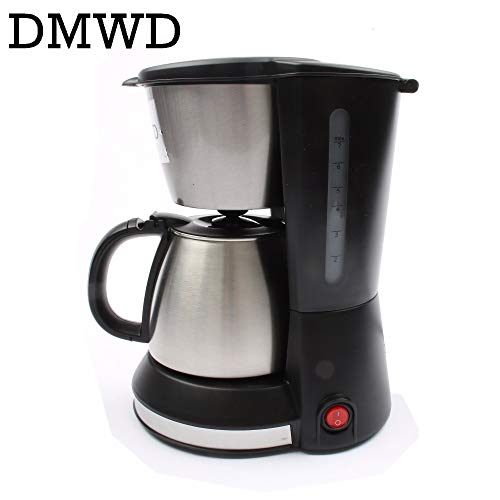 DMWD Automatic Electric Espresso Coffee Maker Cafe Drip American Coffee Machine Latte Household Mini Stainless Steel Teapot 0.7L 220V