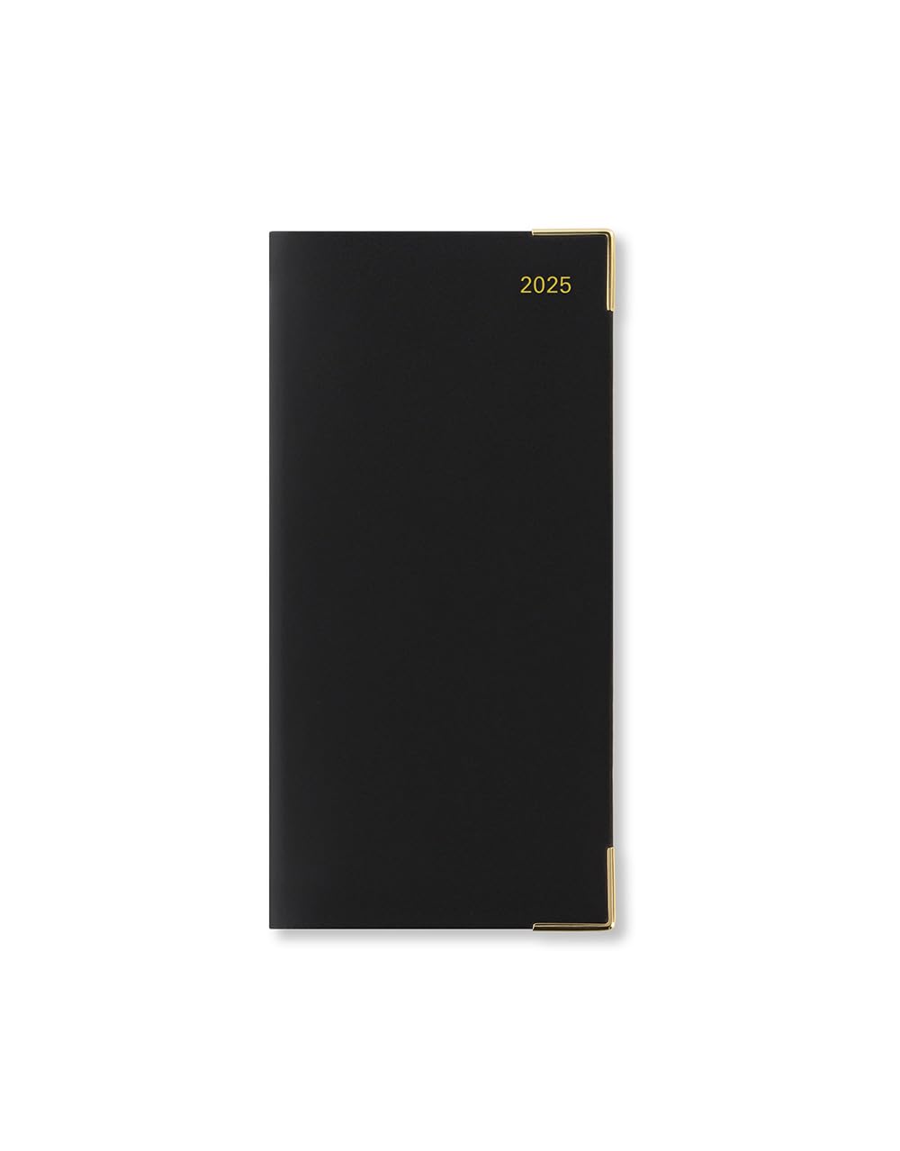 Letts of London Roma Slim vertical week to view with appointments 2025 landscape leather diary - black