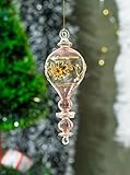 Pharaonic Vintage style pink Glass ornament for