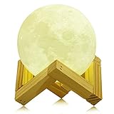 Addprime Night Light for Kids, Moon Lamp Warm and Cool White Lighting Dimmable Touch Control Brightness 3000K/6000K Rechargeable, Home Decorative Light for Bedroom Bathroom