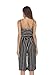 OUMAL Women Cute Striped Romper Backless V Neck Spaghetti Strap Boho Summer Jumpsuit with Belt (Small, Black-Long)