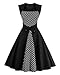 KILLREAL Women's Vintage Style Sleeveless Polka Dot Casual Cocktail Party Dress Black/White XXX-Large