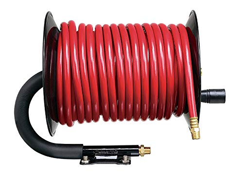 REELWORKS Air-Hose-Reel Retractable Hand Crank Reel 3/8" Inch x 50' Feet 300 PSI / 20 BAR Heavy Duty Steel Construction Locking Spring Max Working Pressure (Hose Not Included) - Thumbnail 4