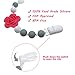 Panny & Mody Pacifier Clip Silicone Rose Flower Teethers Binky Holder Soother Chains for Baby Girls(2 Pack, Pink+Grey)