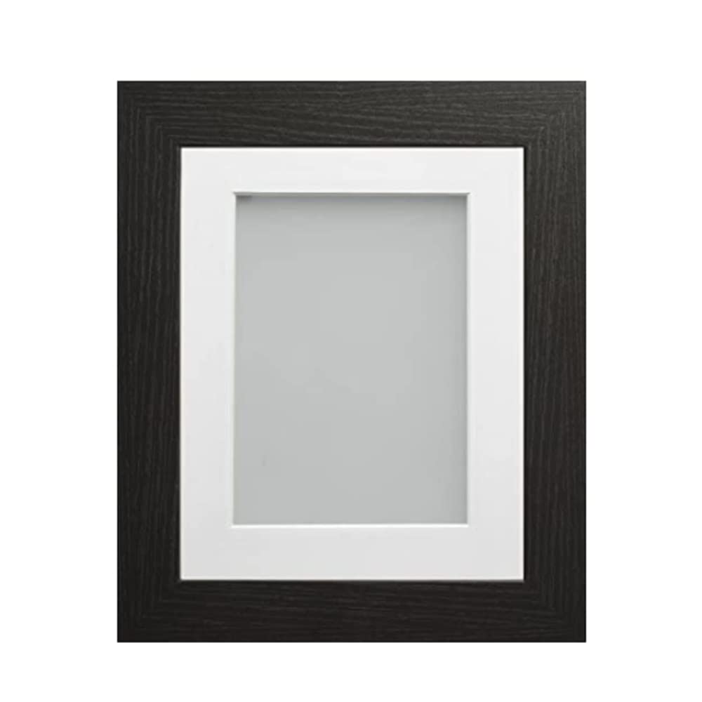 Frame Company Watson Range Black 12x10 inch Picture Photo Frame with White Mount for Image 10x8 inch *Choice of Sizes* Fitted with Real Glass — image 1