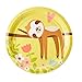 Springtime Sloth Party Bundle, Includes Plates, Napkins, Cups, and Cutlery (24 Guests,144 Pieces) Multicolor
