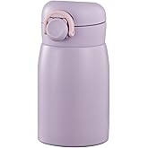 jocoiot 9 oz Mini Water Bottle Small Stainless Steel Thermos - Insulated Vacuum, Leak Proof, Keeps Drinks Hot/Cold - Ideal for Coffee, beverage, Water - Purple