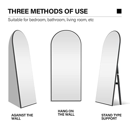 Manocorro 65"×24" Full Length Mirror, Arched Mirror, Floor Mirror with Stand, Full Body Mirror