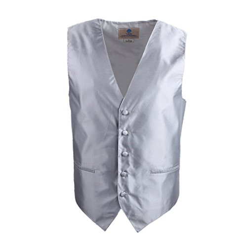 VS1002-S Mens Silver Vest Tie Cufflinks Hanky Bowtie Christmas Gifts By Y&G