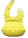 MadisonRose Silicone Baby Bibs, Comfort-Fit Fabric Neck, Rolls Up for Storage, Pink/Yellow