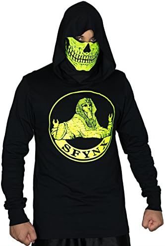 SFYNX 'Glow Logo' Unisex Pullover Hoodie - Glows in the Dark - Blacklight Reactive (XS)