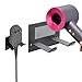 XIGOO Self Adhesive Hair Dryer Holder Wall Mounted - Adhesive Bathroom Hair Blow Dryer Rack Organizer Compatible with Supersonic Hair Dryers (Black)