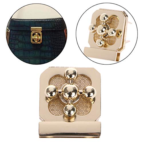 Misright 2 Sets Plum Blossom Metal Purse Handbag Twist Turn Lock DIY Handbag Shoulder Bag Purse Hardware Accessories