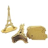 Homeford Firefly Imports Wooden Eiffel Tower with Glitter, 5-Inch, 10-Count, Gold