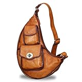 Genuine Leather Large Sling Bag for Men and Women