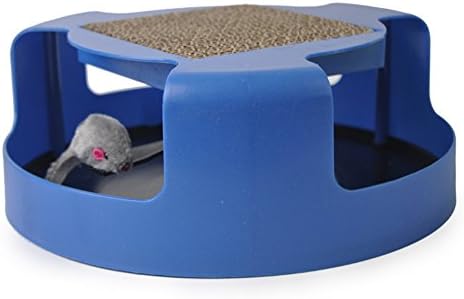 Cat Turn Table Toy Dofover Mice Turntable Pet Toys Cat Play Plate Crazy Cat Scratcher (Blue)