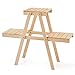 EZOWare Plant Rack, Wood Stepping Style Flower Succulents Leaves Pot 3 Shelves Stand for Indoor Outdoor Garden Greenhousethumb 1